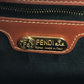 FENDI Tote Bag PVC, Leather khaki Pecan logo Women Used Authentic