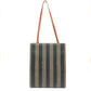 FENDI Tote Bag PVC, Leather khaki Pecan logo Women Used Authentic