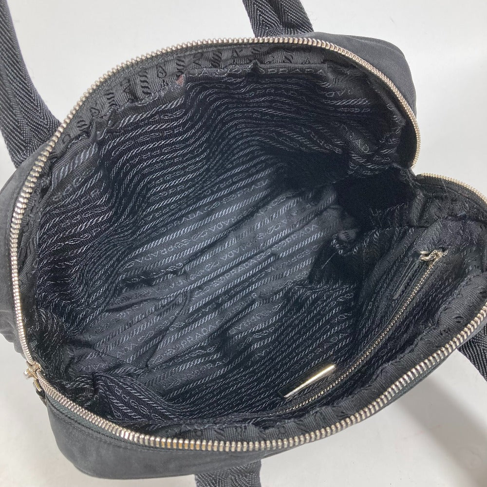 PRADA Handbag Nylon black Triangle logo plate Women Used Authentic