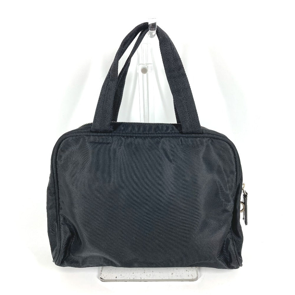 PRADA Handbag Nylon black Triangle logo plate Women Used Authentic