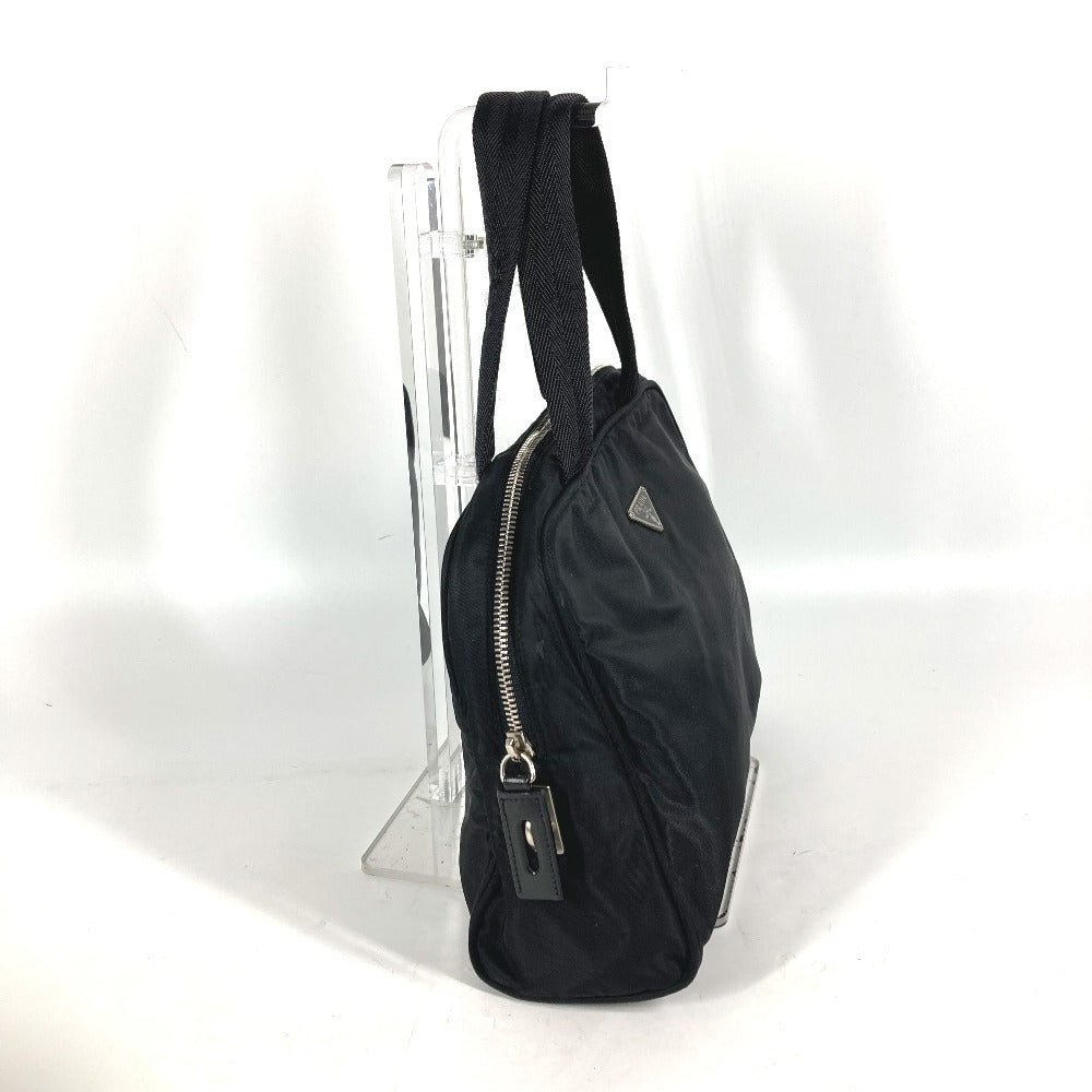 PRADA Handbag Nylon black Triangle logo plate Women Used Authentic