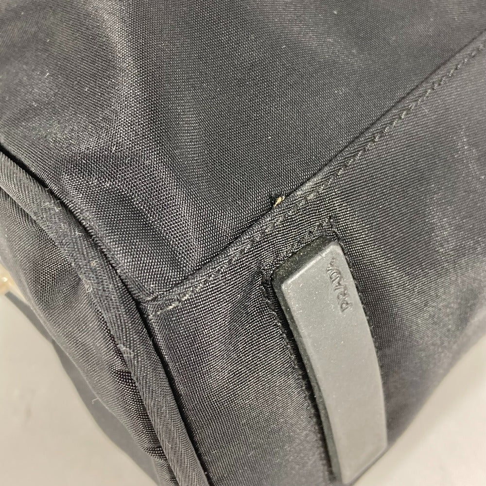 PRADA Handbag Nylon black Triangle logo plate Women Used Authentic
