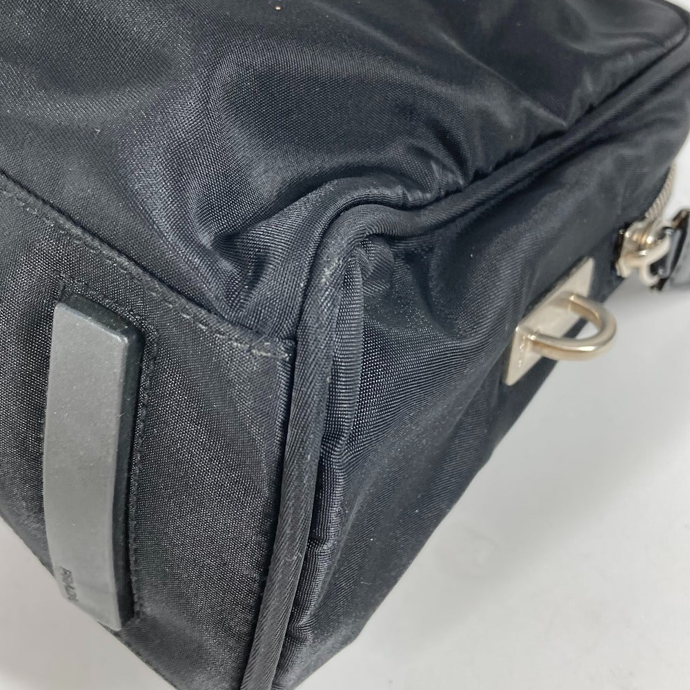 PRADA Handbag Nylon black Triangle logo plate Women Used Authentic