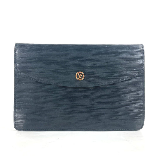 LOUIS VUITTON Clutch bag M52662 Epi Leather black Epi Montaigne 23 Women Used Authentic