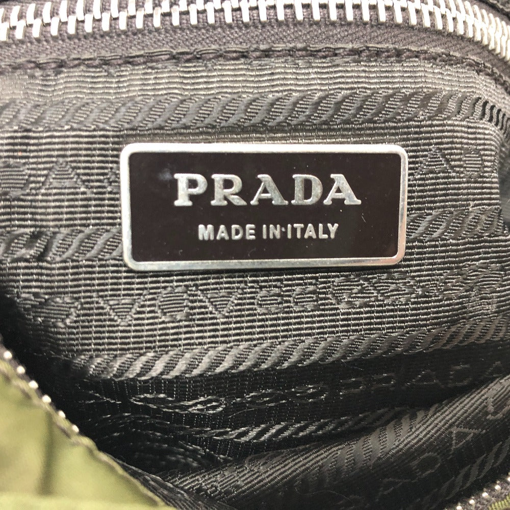 PRADA Shoulder Bag Nylon khaki Triangle logo mens Used Authentic