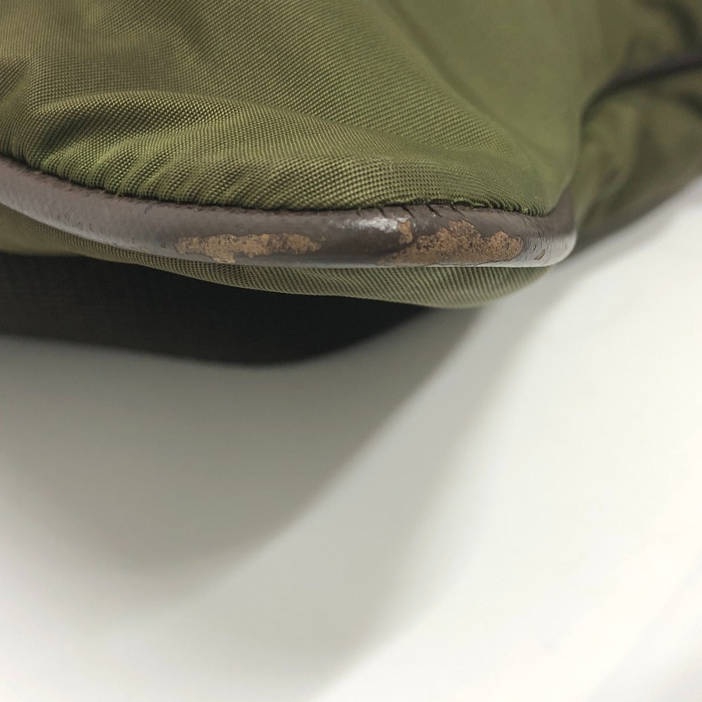 PRADA Shoulder Bag Nylon khaki Triangle logo mens Used Authentic