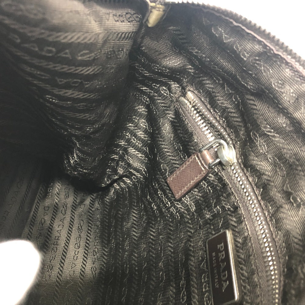 PRADA Shoulder Bag Nylon khaki Triangle logo mens Used Authentic
