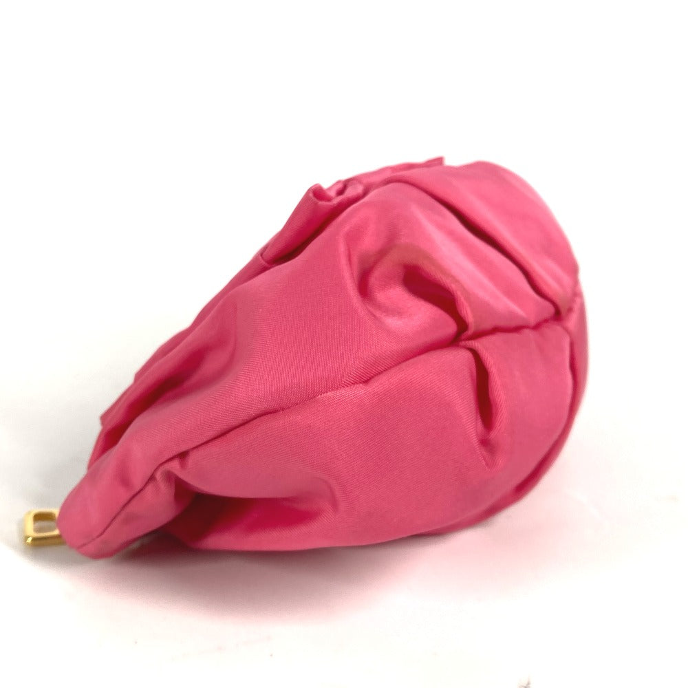 PRADA Clutch bag Nylon pink With strap Ribbon Ribon Women Used Authentic
