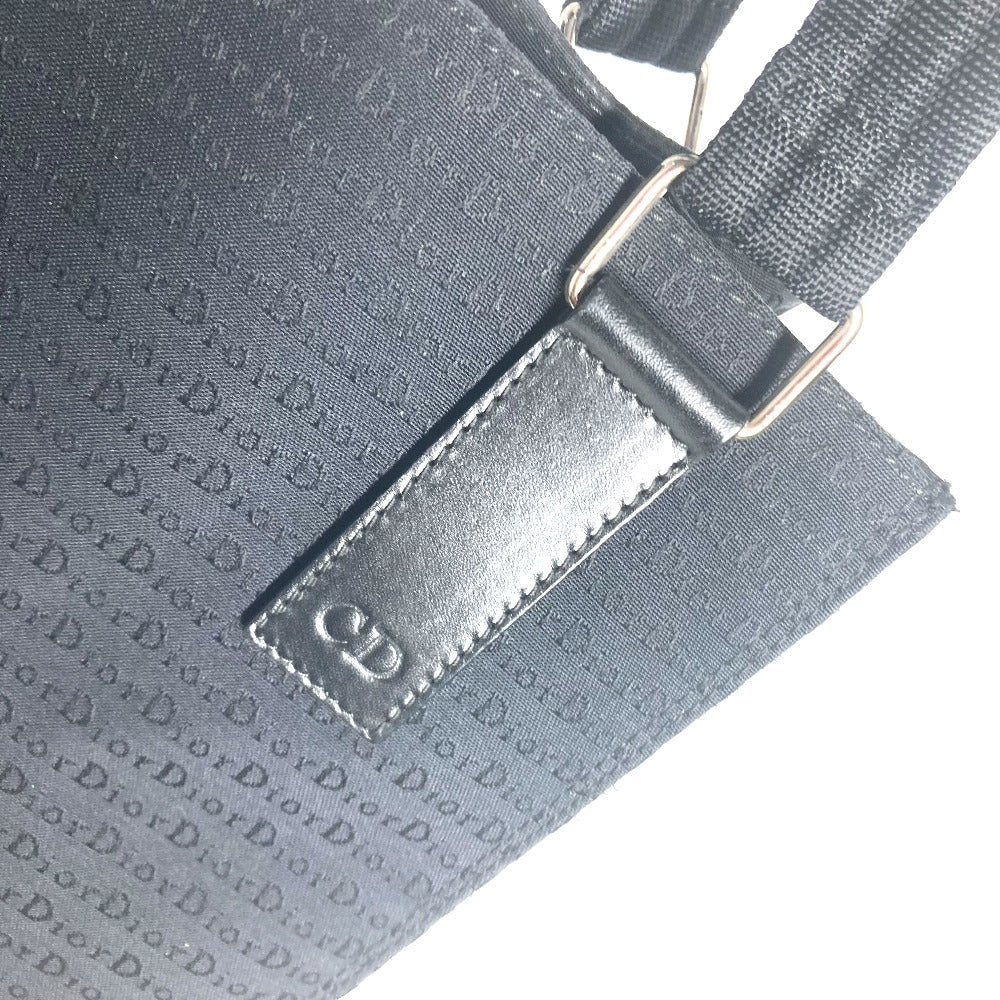 Dior Tote Bag Leather / canvas black Vertical all-logo Women Used Authentic
