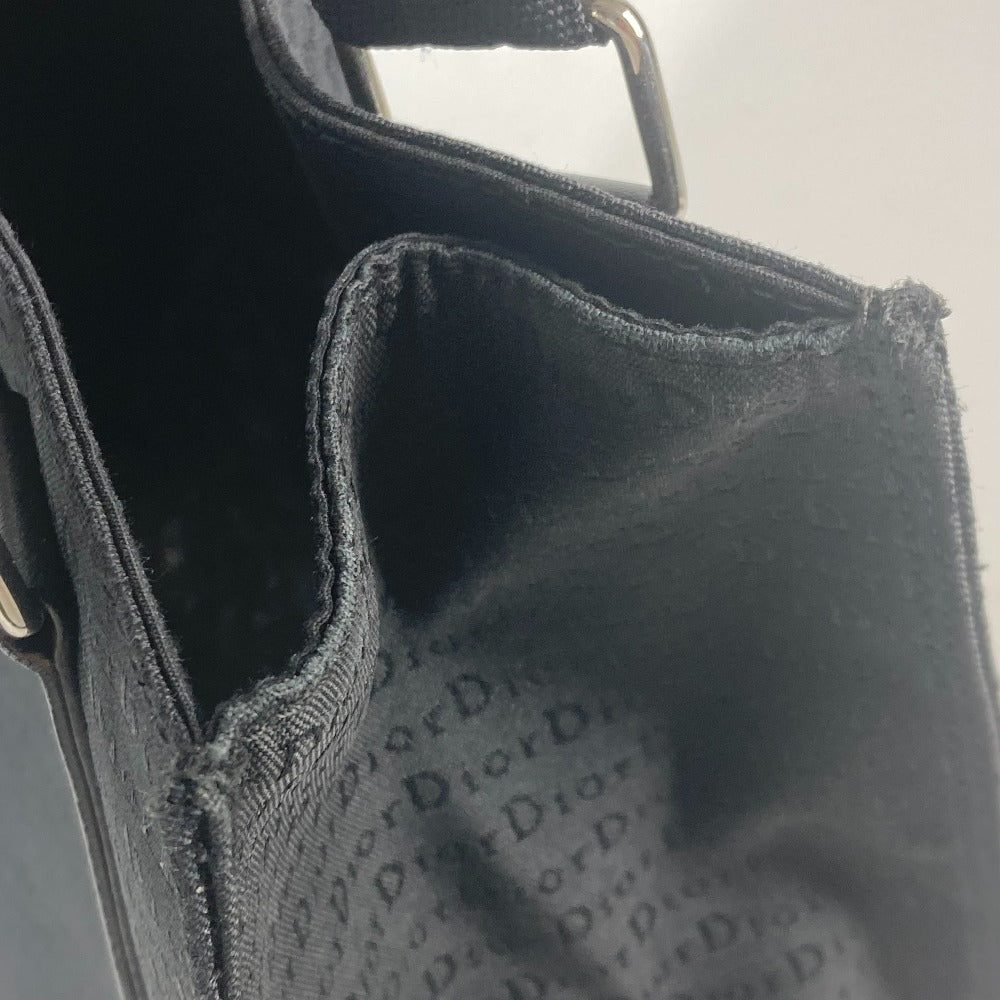 Dior Tote Bag Leather / canvas black Vertical all-logo Women Used Authentic