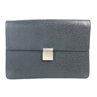 LOUIS VUITTON business bag  M30782 Taiga Leather black Taiga Selenga mens Used Authentic