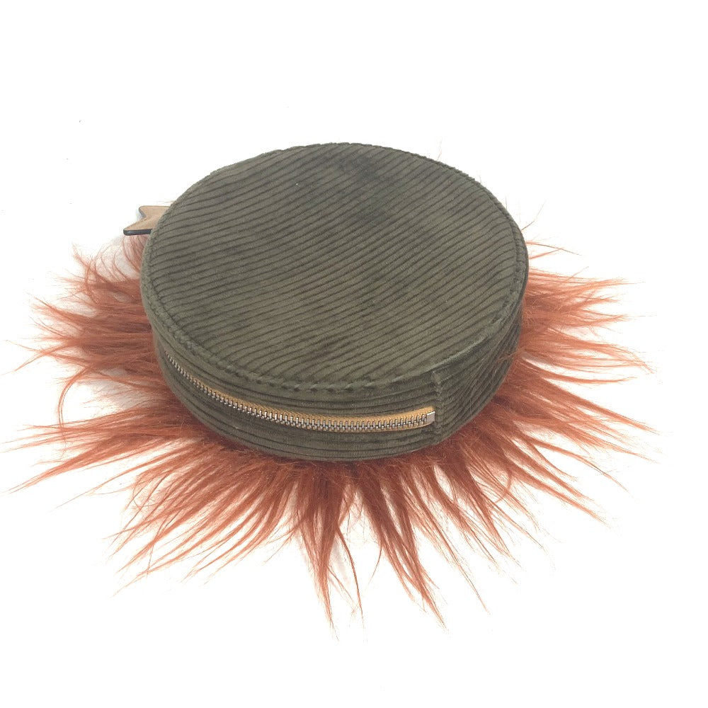 GUCCI Clutch bag 704806 Fur, Leather, Suede Brown GG Lion Lion Round Women Used Authentic