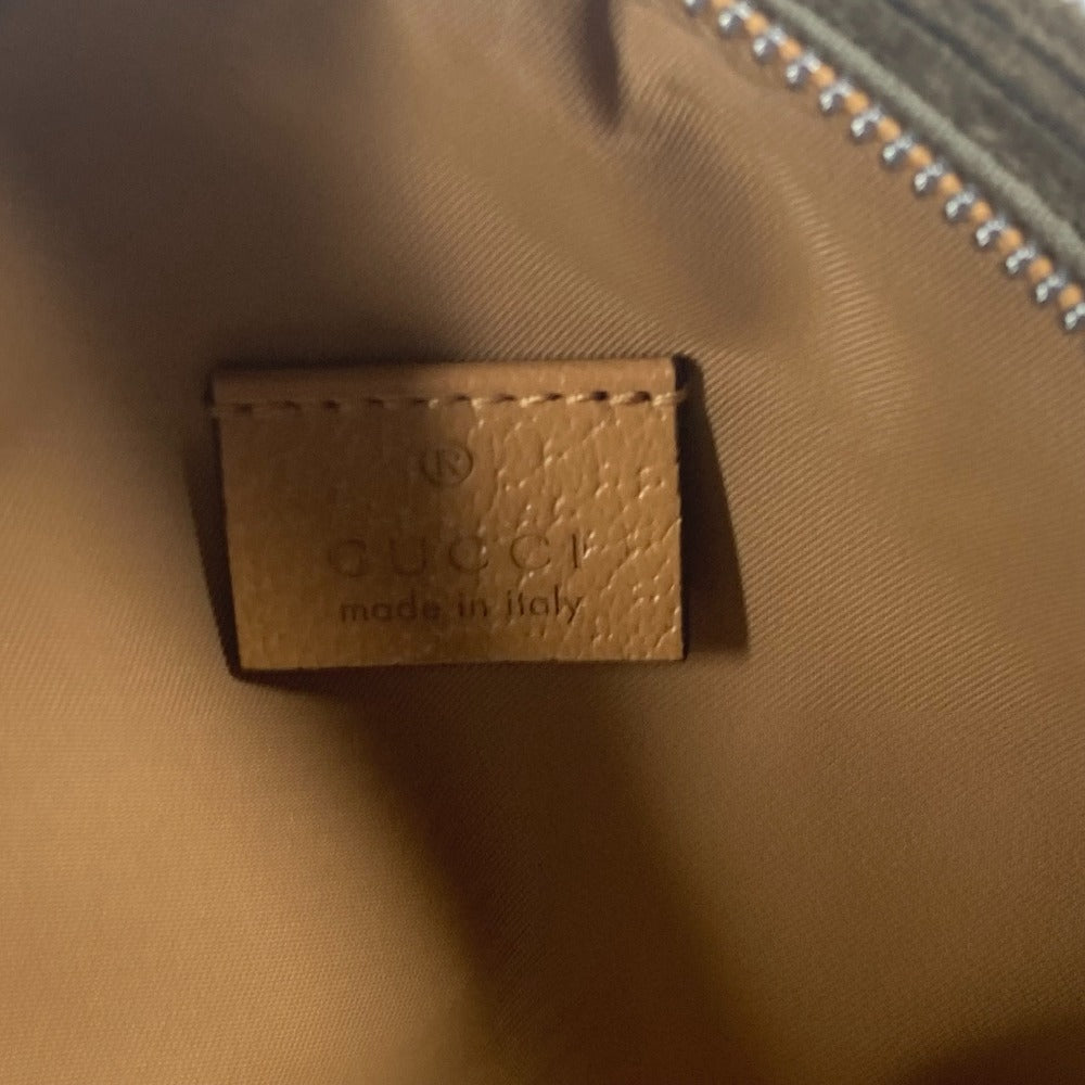 GUCCI Clutch bag 704806 Fur, Leather, Suede Brown GG Lion Lion Round Women Used Authentic