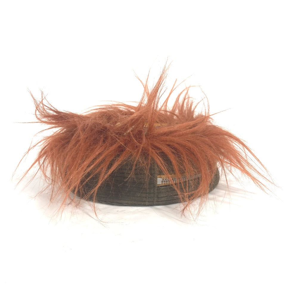 GUCCI Clutch bag 704806 Fur, Leather, Suede Brown GG Lion Lion Round Women Used Authentic