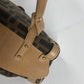 FENDI Handbag Leather / canvas Brown Turn lock Zucca Women Used Authentic