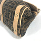 FENDI Handbag Leather / canvas Brown Turn lock Zucca Women Used Authentic