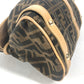 FENDI Handbag Leather / canvas Brown Turn lock Zucca Women Used Authentic