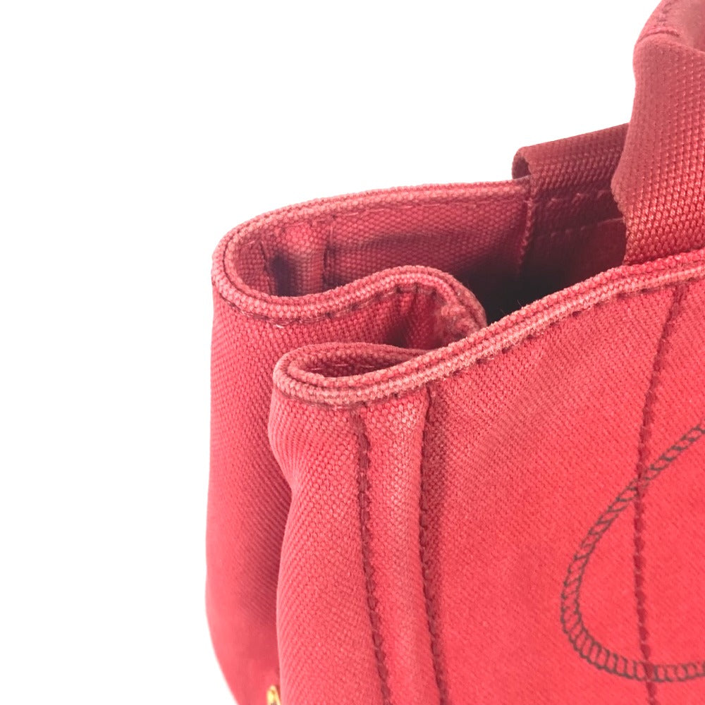 PRADA Tote Bag canvas Red With logo Canapa CANAPA MINI Women Used Authentic