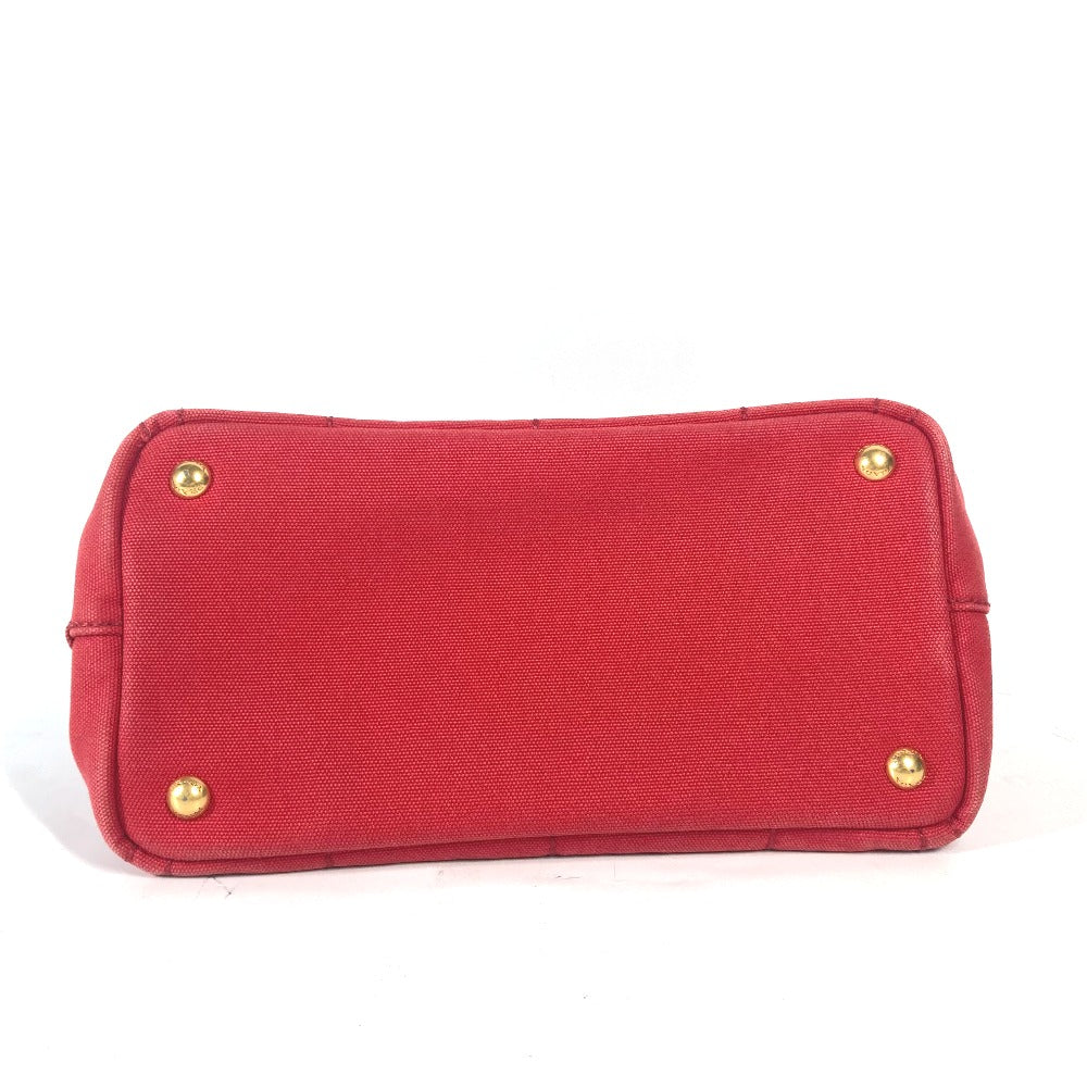 PRADA Tote Bag canvas Red With logo Canapa CANAPA MINI Women Used Authentic