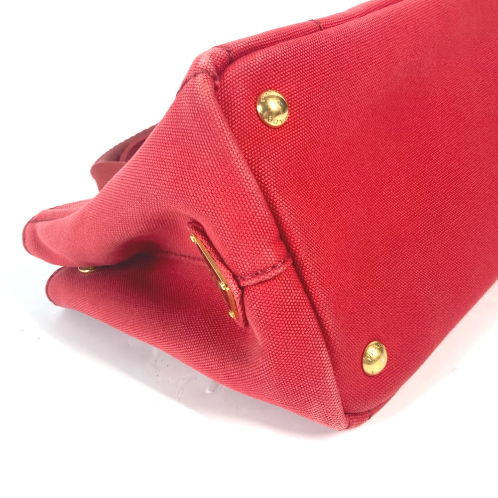 PRADA Tote Bag canvas Red With logo Canapa CANAPA MINI Women Used Authentic