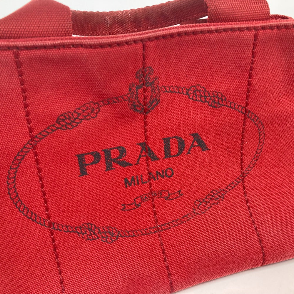 PRADA Tote Bag canvas Red With logo Canapa CANAPA MINI Women Used Authentic