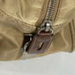 PRADA Shoulder Bag Nylon beige Triangle logo plate Women Used Authentic