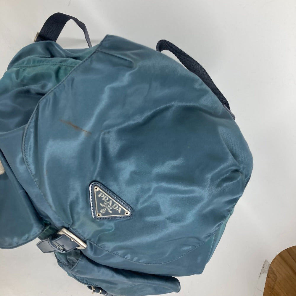PRADA Backpack Nylon blue backpack bag Triangle logo plate unisex(Unisex) Used Authentic