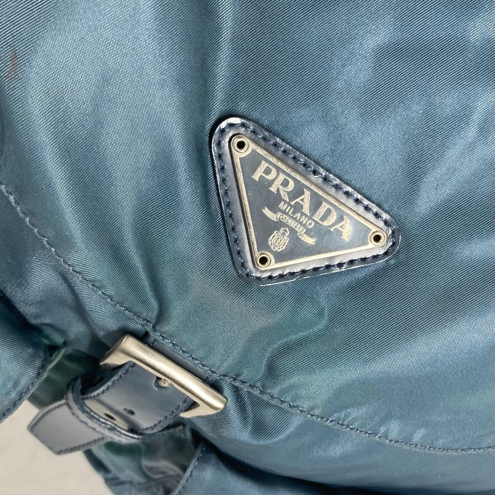 PRADA Backpack Nylon blue backpack bag Triangle logo plate unisex(Unisex) Used Authentic