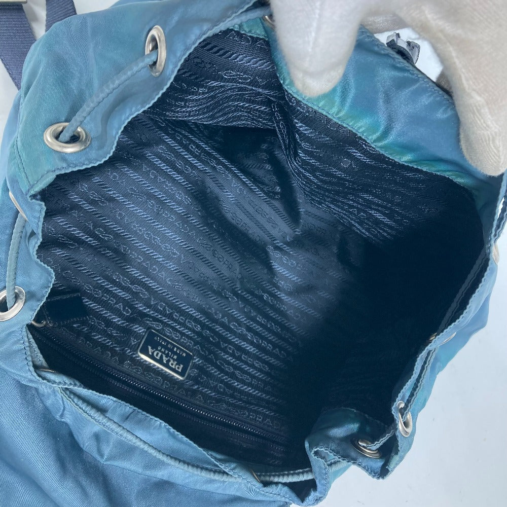 PRADA Backpack Nylon blue backpack bag Triangle logo plate unisex(Unisex) Used Authentic