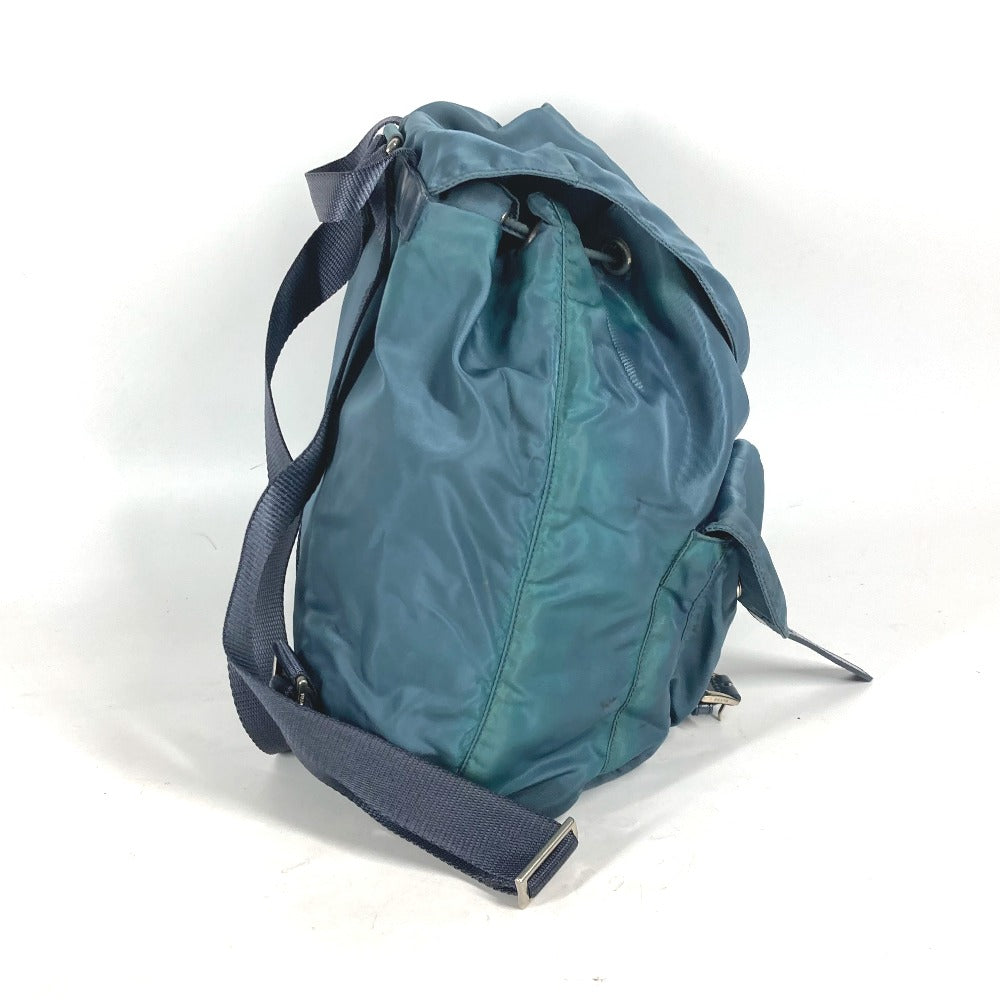 PRADA Backpack Nylon blue backpack bag Triangle logo plate unisex(Unisex) Used Authentic