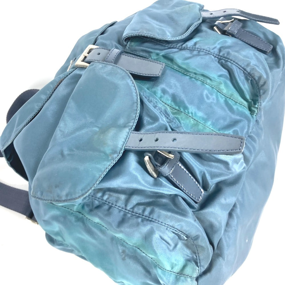 PRADA Backpack Nylon blue backpack bag Triangle logo plate unisex(Unisex) Used Authentic