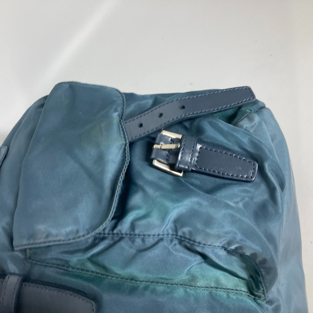 PRADA Backpack Nylon blue backpack bag Triangle logo plate unisex(Unisex) Used Authentic