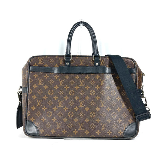LOUIS VUITTON Business bag M40224 Monogram macacer canvas Brown Monogram macacer Porto Documan  VowayajuGM mens Used Authentic