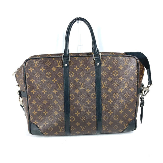 LOUIS VUITTON Business bag M40224 Monogram macacer canvas Brown Monogram macacer Porto Documan  VowayajuGM mens Used Authentic