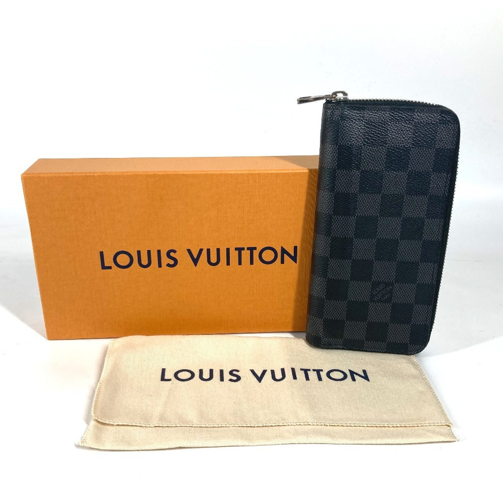 LOUIS VUITTON Long Wallet Purse N61653 Damier Grafitto Canvas black Damier Grafitte Portefeuille Vasco mens Used Authentic