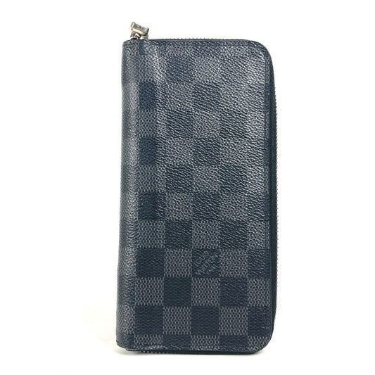 LOUIS VUITTON Long Wallet Purse N61653 Damier Grafitto Canvas black Damier Grafitte Portefeuille Vasco mens Used Authentic