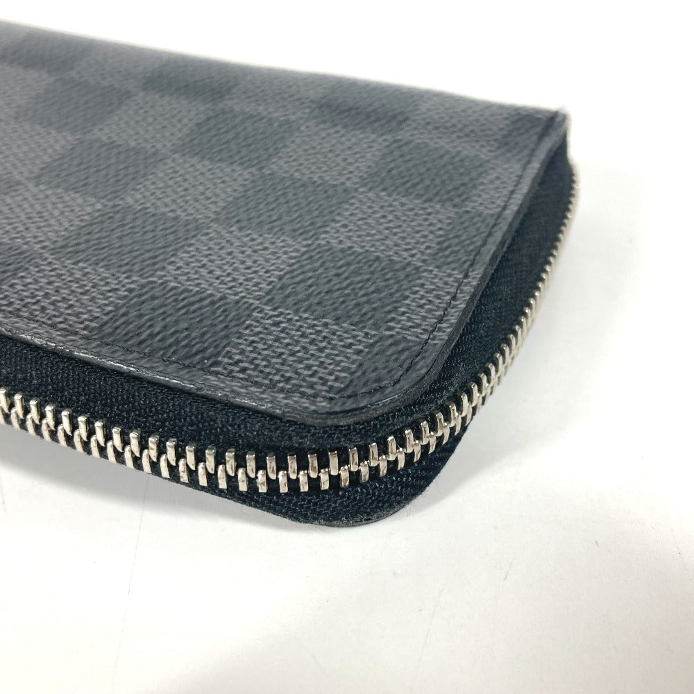 LOUIS VUITTON Long Wallet Purse N61653 Damier Grafitto Canvas black Damier Grafitte Portefeuille Vasco mens Used Authentic