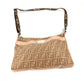 FENDI Shoulder Bag Leather / canvas Pink beige type Selleria logo Zucca Women Used Authentic