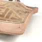 FENDI Shoulder Bag Leather / canvas Pink beige type Selleria logo Zucca Women Used Authentic