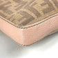 FENDI Shoulder Bag Leather / canvas Pink beige type Selleria logo Zucca Women Used Authentic