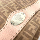 FENDI Shoulder Bag Leather / canvas Pink beige type Selleria logo Zucca Women Used Authentic