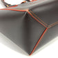 LOEWE Shoulder Bag leather Brown Anagram logo punching Women Used Authentic