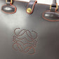 LOEWE Shoulder Bag leather Brown Anagram logo punching Women Used Authentic