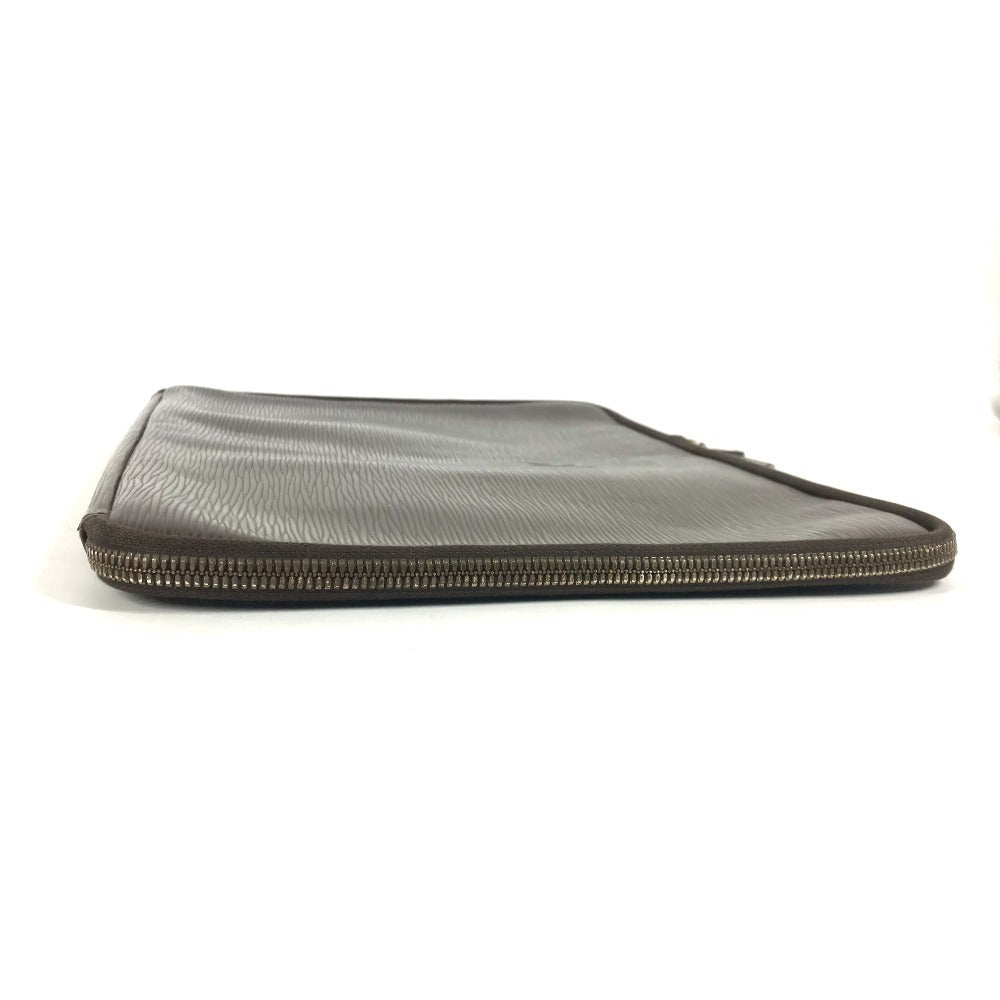 FENDI Clutch bag leather Brown vintage FF logo Women Used Authentic