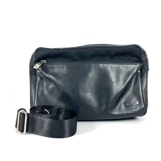 FENDI Shoulder Bag 7VA411 Nylon, Leather black Instar Eye logo FANTASTIC