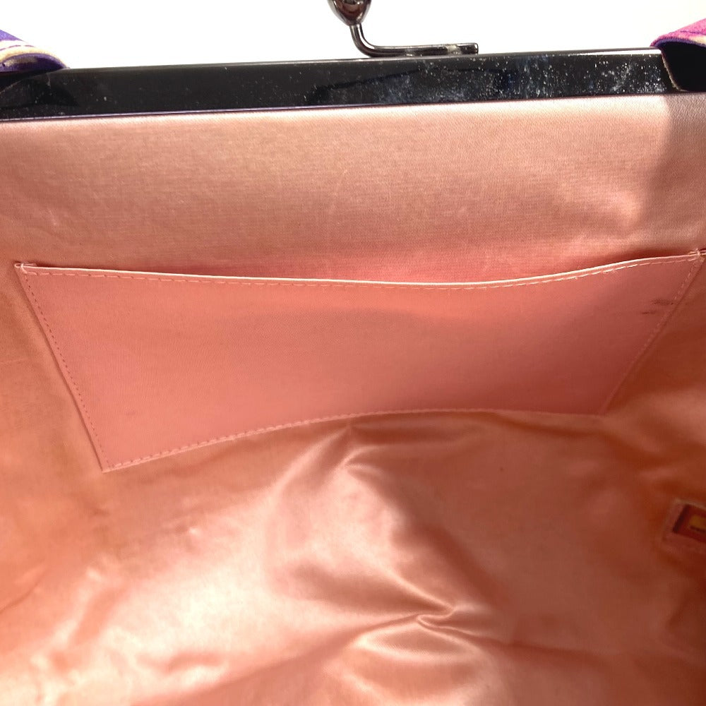 CHANEL Handbag Nylon canvas pink Gamaguchi