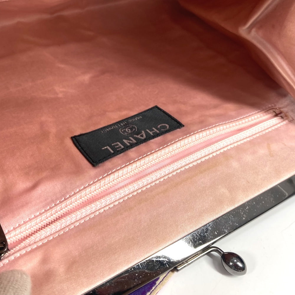 CHANEL Handbag Nylon canvas pink Gamaguchi