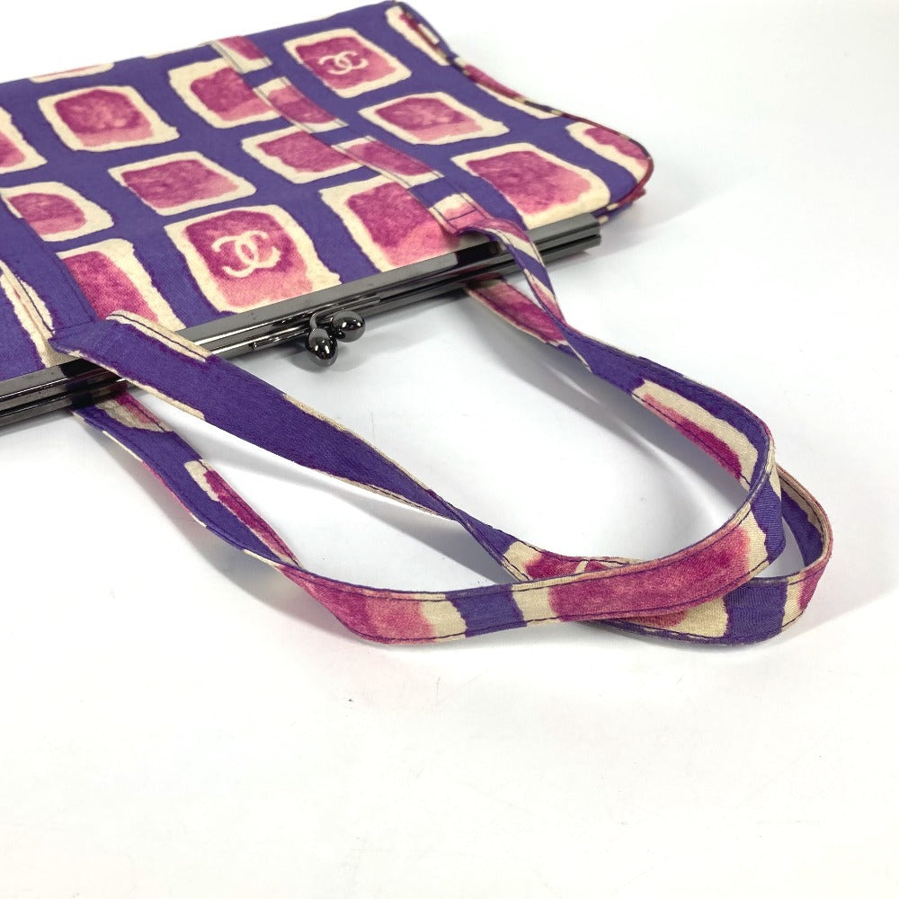 CHANEL Handbag Nylon canvas pink Gamaguchi