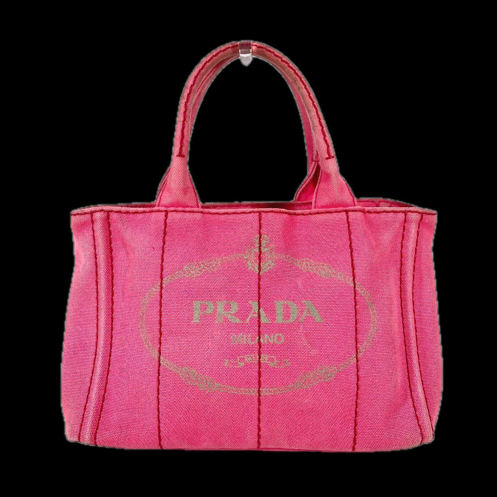 PRADA Handbag canvas pink Canapa Women Used Authentic