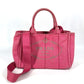 PRADA Handbag canvas pink Canapa Women Used Authentic
